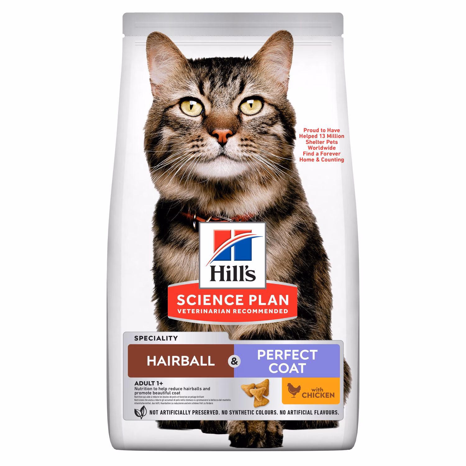 HILL'S SCIENCE PLAN Hairball & Perfect Coat   לחתול בוגר 3 ק"ג