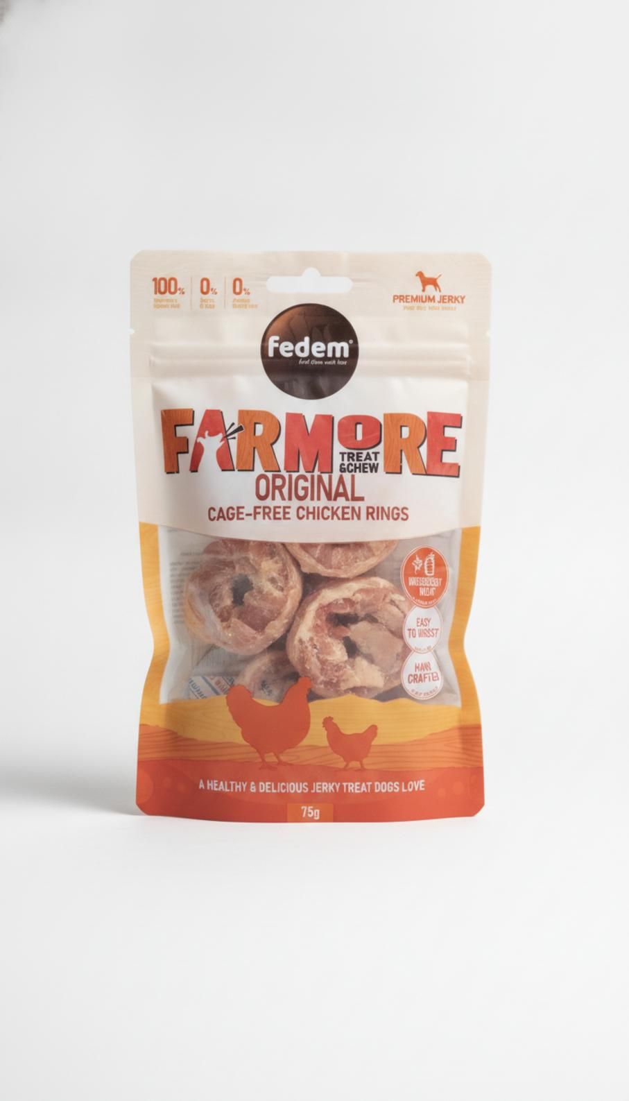 Fedem FARMORE treat &chew - טבעות עוף