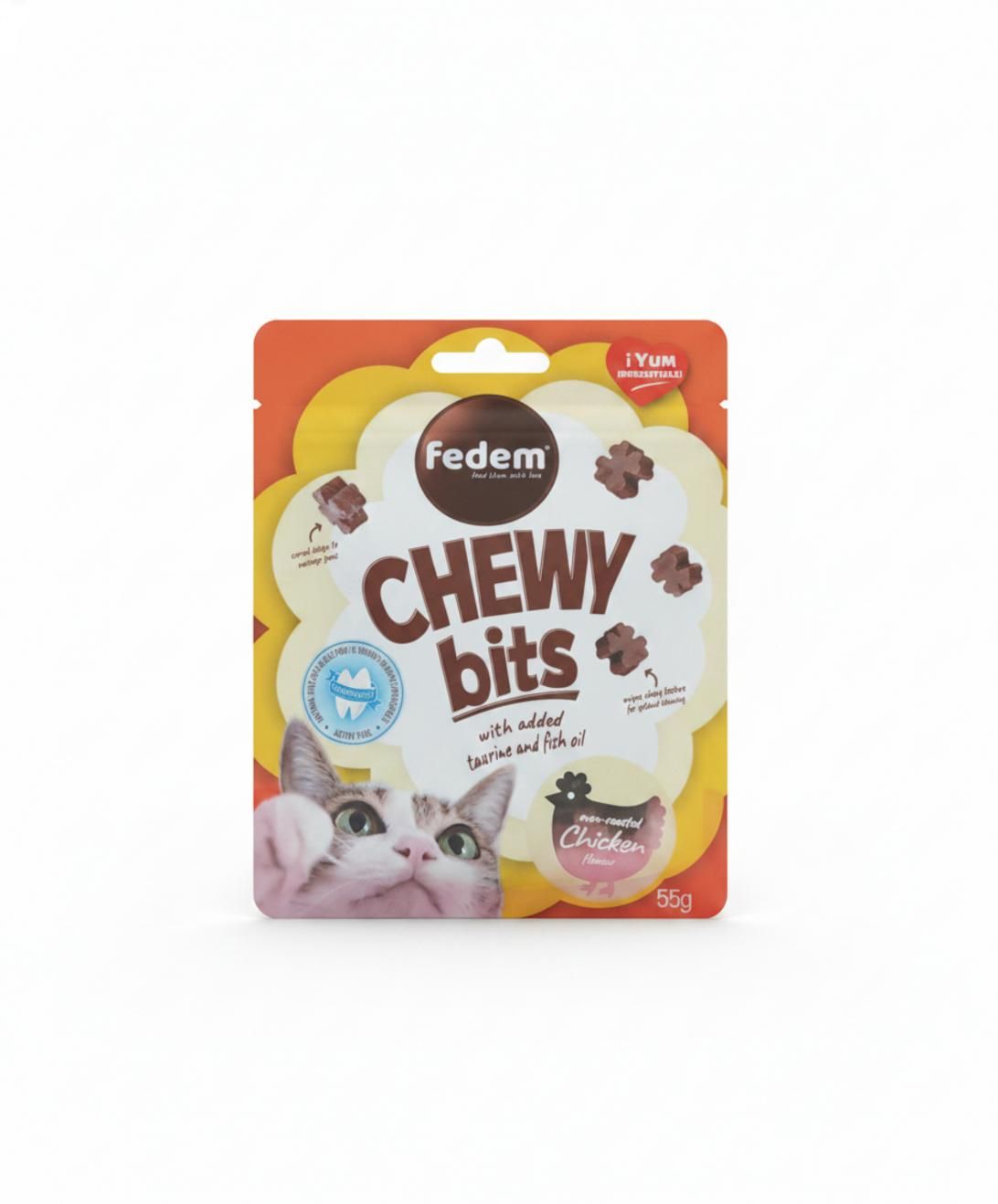 Fedem Chew Bits - חטיף דנטלי לחתול בטעם עוף צלוי