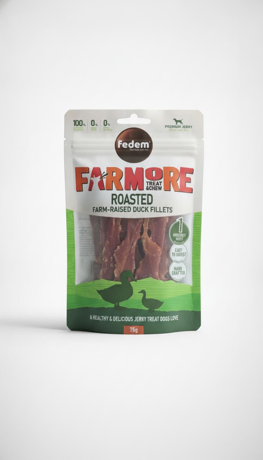 Fedem FARMORE treat &chew - פילה ברווז צלוי מגידול חווה