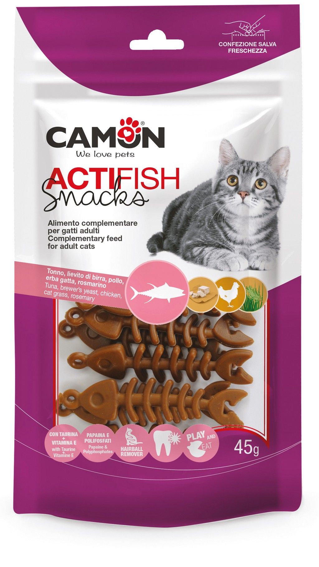 CAMON - ACTIFISH חטיף לחתולים עם טונה ועוף