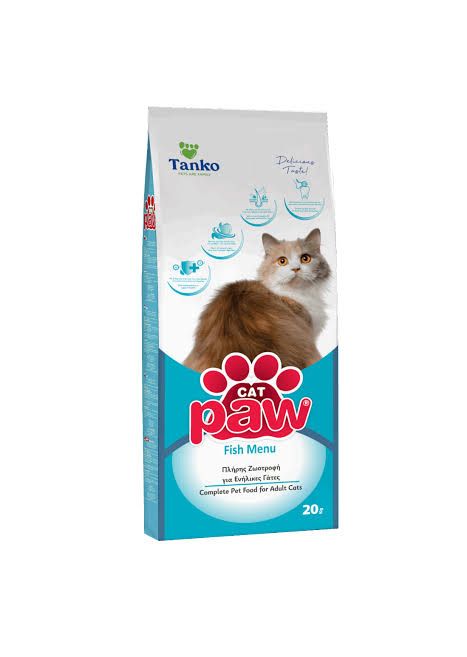 paw fish menu- מזון יבש לחתולים בטעם דגים 20 ק"ג